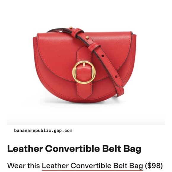 Banana Republic Handbags - Banana Republic ConvertIble Red Belt Bag EUC